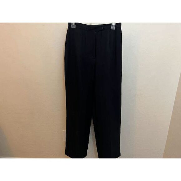 Lauren Ralph Lauren Wide leg Trousers, Silk black trousers. 100% Silk. Size 8 It - Picture 2 of 3